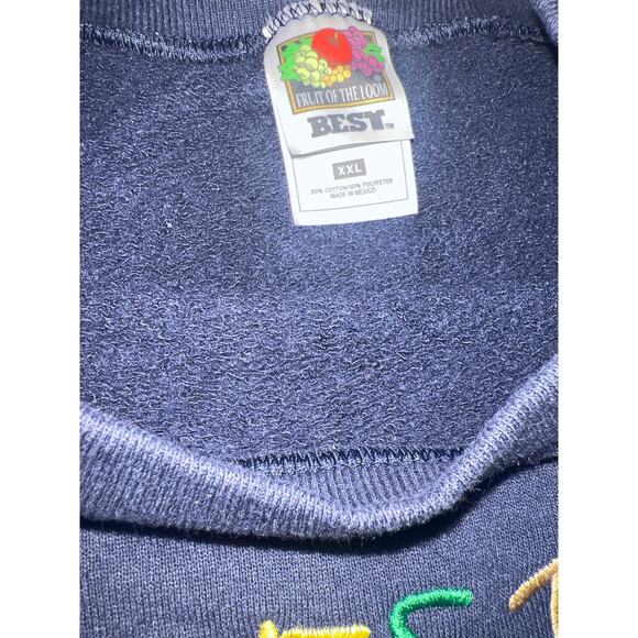 Vintage navy blue crewneck embroidered sweatshirt  "BEST BABYSITTER"  small XXL - Picture 3 of 5